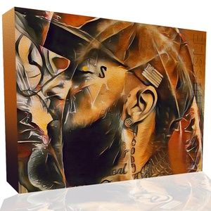 NIPSEY HUSSLE BORWN SHADES CANVAS WALL ART 12x14